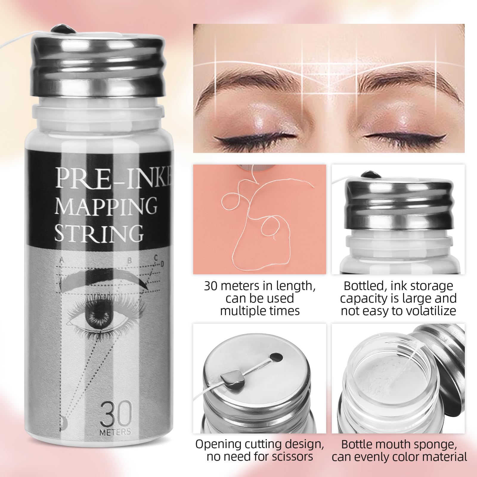 ATOMUS Kit de microblading dorado completo semipermanente, herramienta para tatuaje profesional, 2 unidades, bolígrafo manual de cejas 18U 3RL, suministros de tatuaje