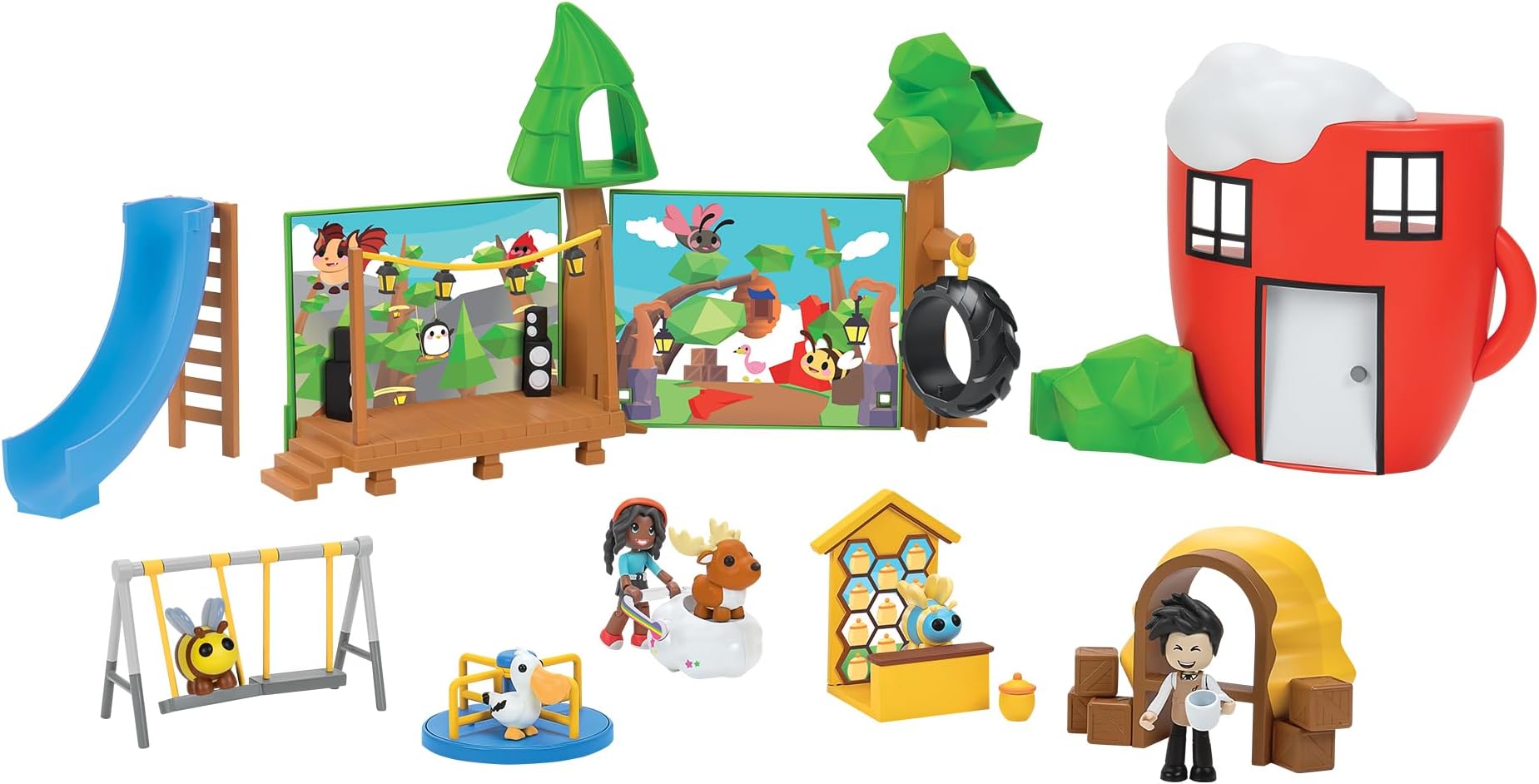 Adopt Me! Coffee Shop and Playground Large Playset - Top Online Game - Exclusive Virtual Item Code Included - Featuring Your Favourite Pets, Characters, and Playscapes - Ages 6+