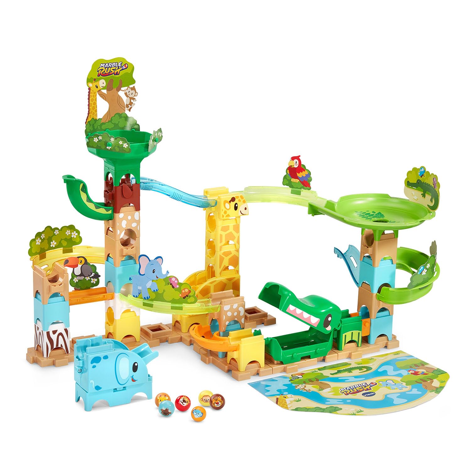 Marble Rush Jungle Journey Set Preschool Marble Run Toy