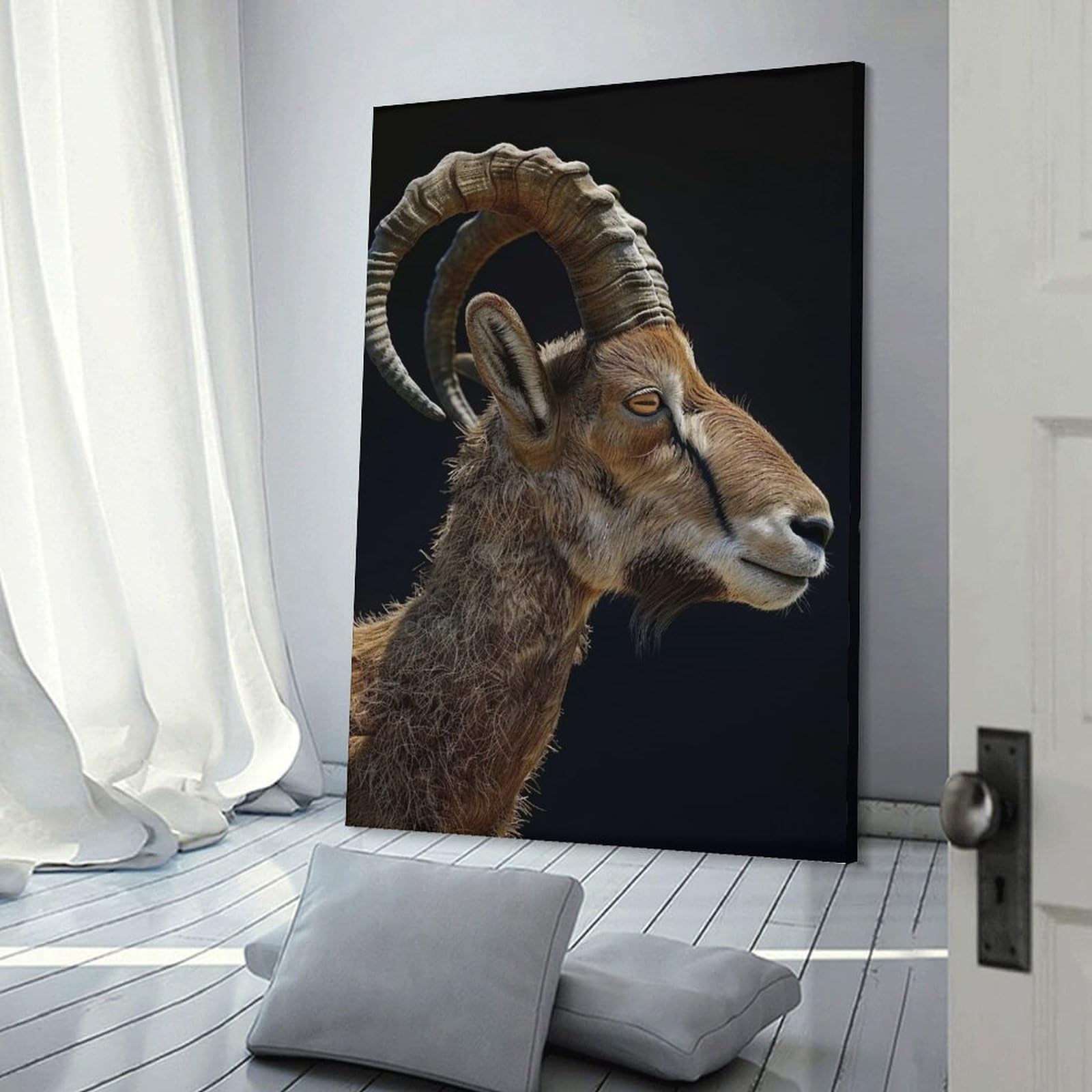 Junmoney Ibex Wall Art Print, 12x18inch(30x45cm), for Bedroom Decor, Cosy Corners Or Studios, Decorative Wall Art for Cosy Rooms
