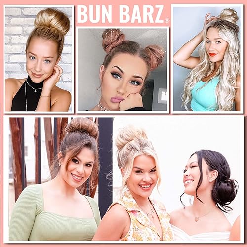 Miniatura 3 de PONY-O Fabricante patentado de moños en forma de dona sin daños, paquete de 2 soportes originales para cola de caballo y accesorio para cola de