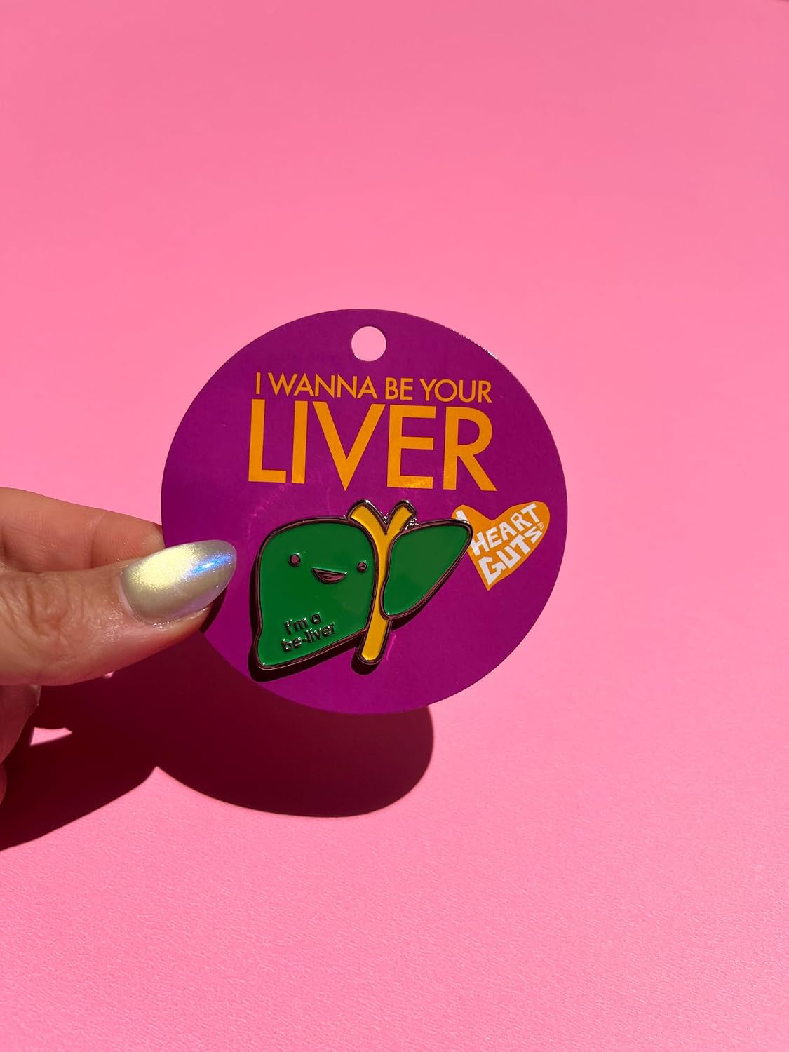 I Heart Guts "I'm A Be-Liver" Enamel Pin - Cute Educational Organ Lapel Pin For Cirrhosis & Liver Transplant - Funny Get Well Gift for Nurse Patients & Medical Student STEM Anatomy Recovery Support image 5