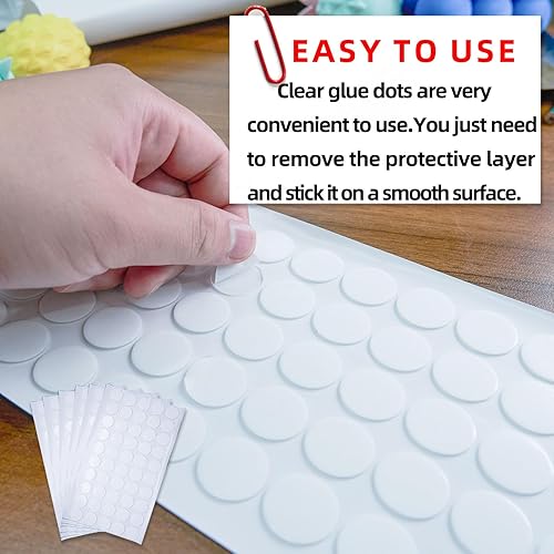 Miniatura 3 de Benkyo Puntos adhesivos de doble cara, masilla adhesiva transparente, para colgar en la pared, fotos, manualidades, globos sin clavos, extraíble,