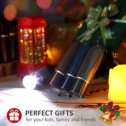 Miniatura 3 de FASTPRO Juego de 12 linternas, linternas LED de aluminio con pilas AAA incluidas y preinstaladas, linterna súper brillante de 100 lúmenes para