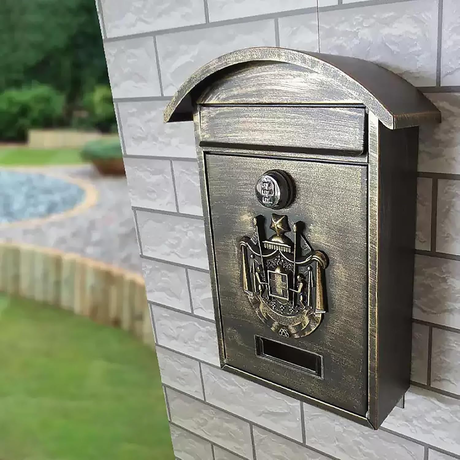 Wall Mount Mailbox, Rust Resistant Galvanized Steel Mail Box, Weather Resistant, Easy to Install, Metal Mail Box for House and Office(Black)