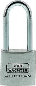 Burg-Wächter padlock, padlock with key, 3.7mm shackle thickness, solid ...