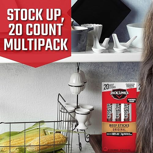 Miniatura 7 de Jack Link's Carne seca original, 9 onzas (paquete de 2) + palitos de ternera, original, 0.92 onzas (20 unidades) - Gran aperitivo para el día a día,