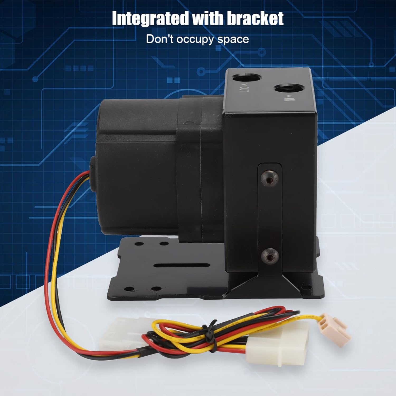 VBESTLIFE Computer Cooler Pump, PU-MP-M18W DC 12V 1.8A 1200L/H Integrated Water Cooling with Bracket, Support Temperature Control