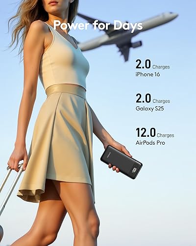 Miniatura 6 de Cargador de teléfono portátil, cargador portátil de 10000 mAh con cables integrados, paquete de batería esencial de viaje compatible con iPhone,