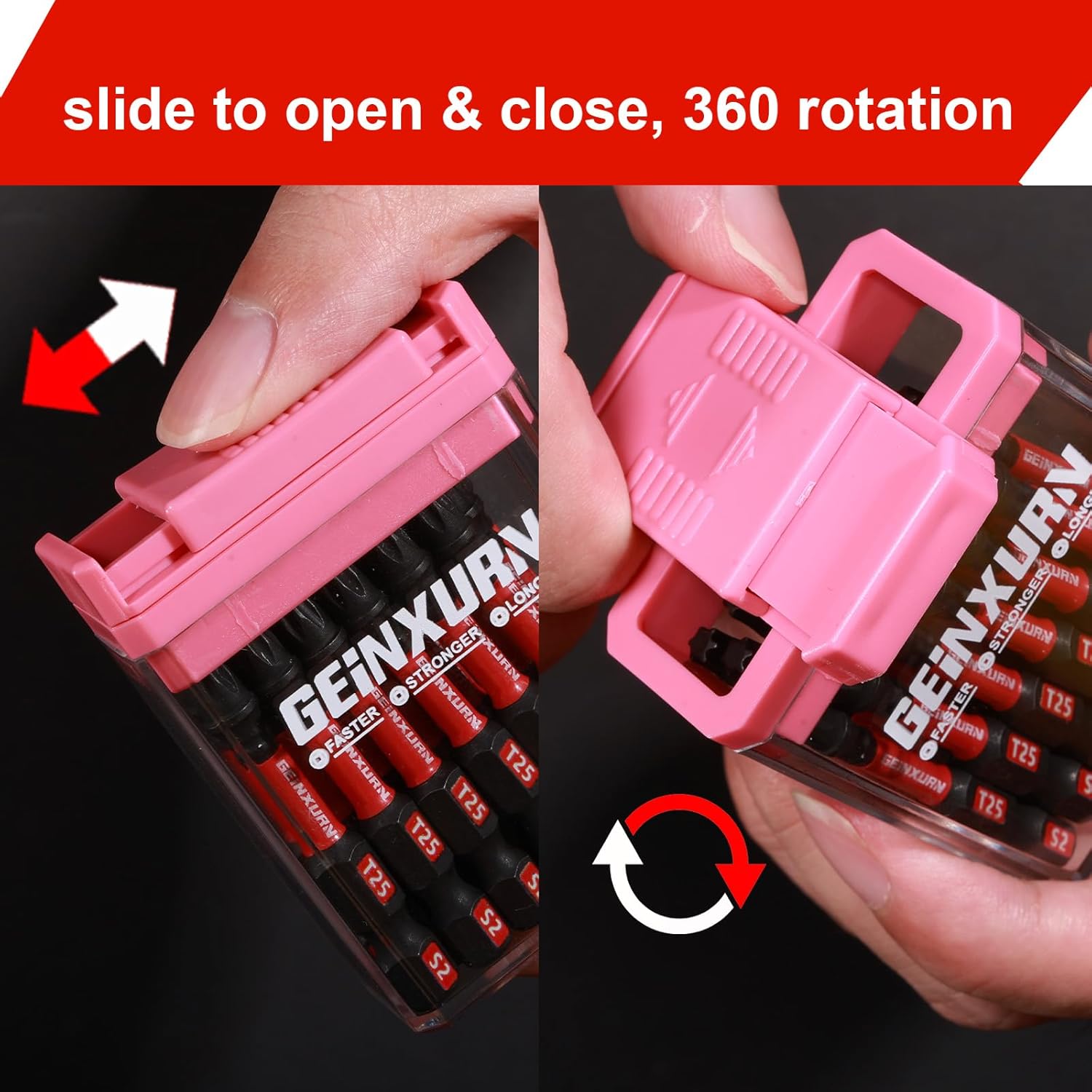 Geinxurn Impact Torx Screwdriver Bits Set,45 Pcs Magnetic (T10/T15/T20/T25/T30) S2 Steel Multi Star Driver Bits with Storage Colorful Box