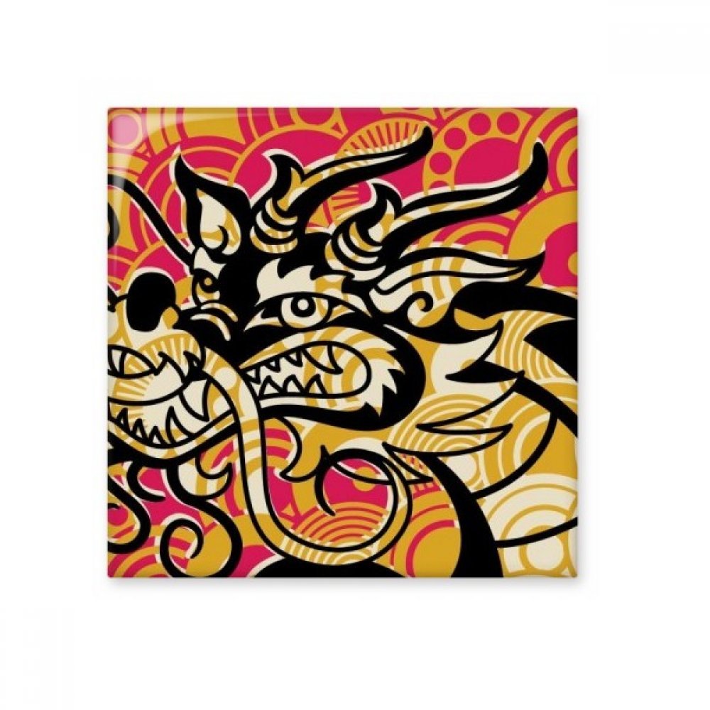 Carrelage en céramique noir avec motif dragon chinois de haute finition