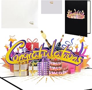 Bighan Pop Up Graduation Card, 3D Graduation Greeting Boxed Cards Graduation Card for High School College University PHD G...