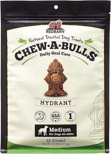 Redbarn Pet Products Chew-A-Bulls (Talla: Mediano, Forma: Hidrante, 12 Recuentos (Caja de 10))