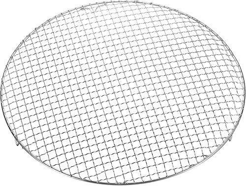 Miniatura 54 de HARFINGTON Rejilla redonda de 6.5 pulgadas de acero inoxidable 201 con alambre cruzado para barbacoa con patas de 0.787 in para cocinar hornear al
