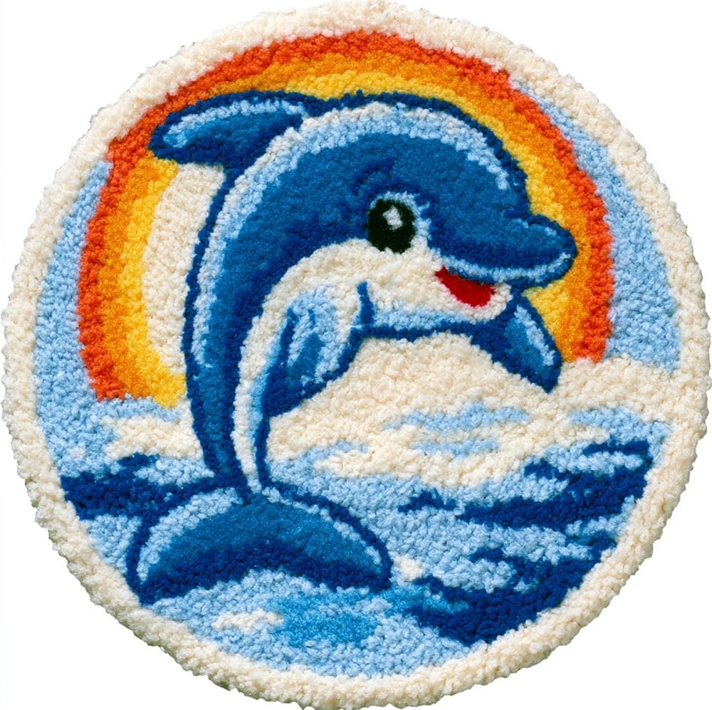 kitphoenix Latch Hook Kits for Adults, Smiling Dolphin