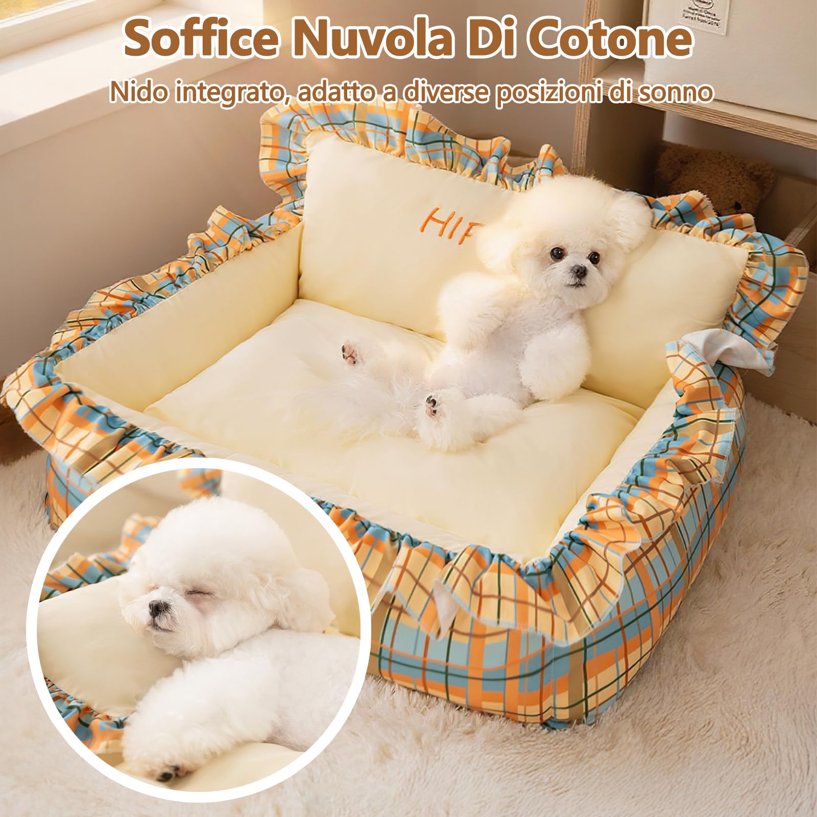 Galatée Cuccia Per Cani, Cuccia Per Animali Domestici Con Fodera Rimovibile e Lavabile, Nido Per Gatti Resistente Da Interno, Divano Per Animali Domestici Con Fondo Antiscivolo(XL, Rosa)