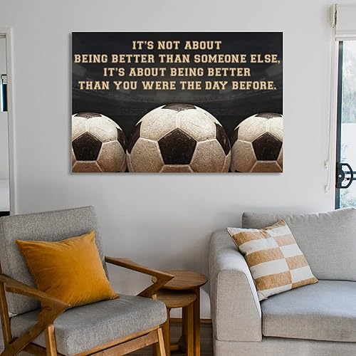 Miniatura 6 de Póster vintage de fútbol con citas inspiradoras en blanco y negro, arte de pared de atleta, lienzo, cuadros, cuadros artísticos, impresiones