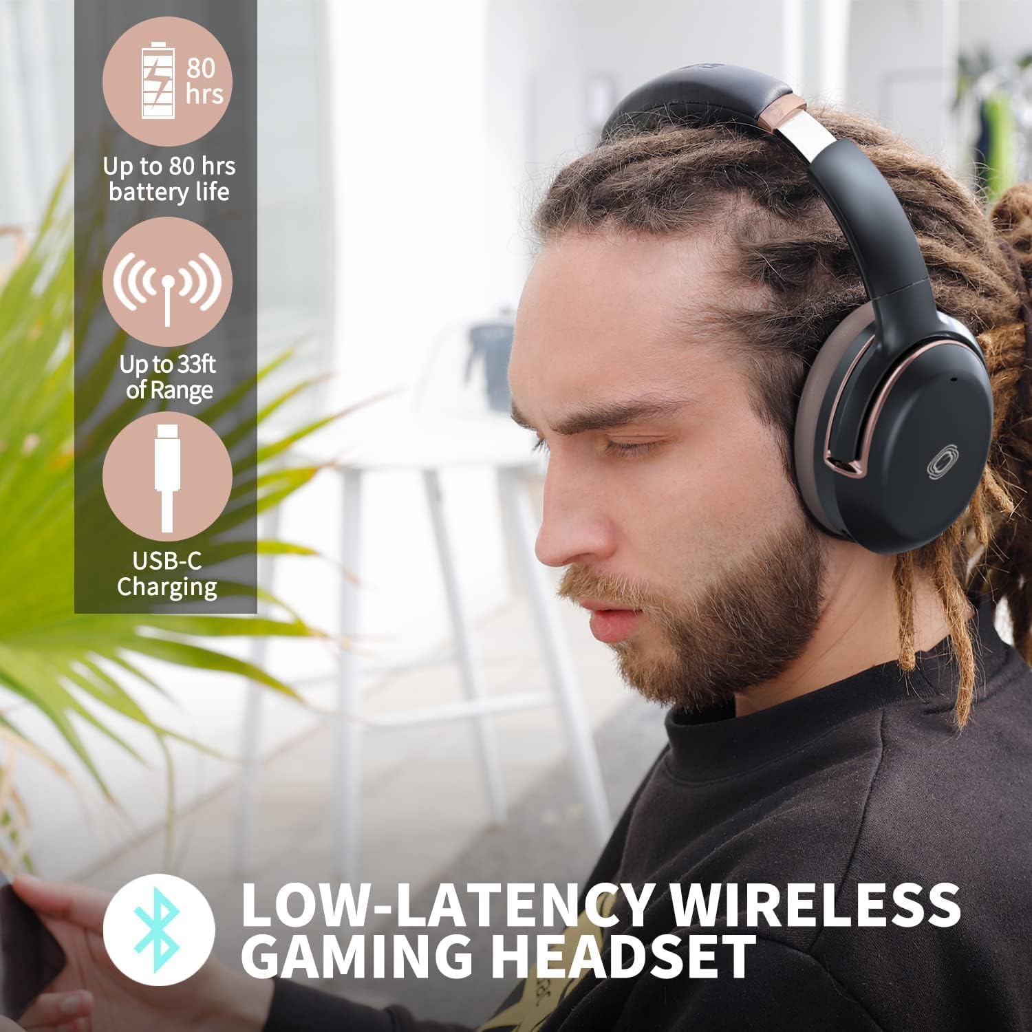 Buy SUPSOO Headphones Wireless Bluetooth, Active Noise Cancelling Headphones Bass Headphone with 