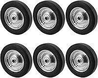 Vista 1 de 6 Pack 6" x 1.5" Flat Free Solid Rubber Wheel, Dolly Wheels Replacement Hand Truck Wheels for Tool Carts and Garden Carts, 132 lbs Load Capacity