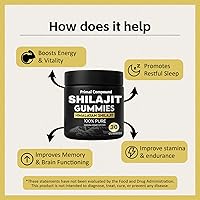 Vista 3 de vitacore shilajit Gummies, Rich in Trace Minerals and Fulvic Acid, Non-GMO, Boost Energy and Immunity - 30 Gummies