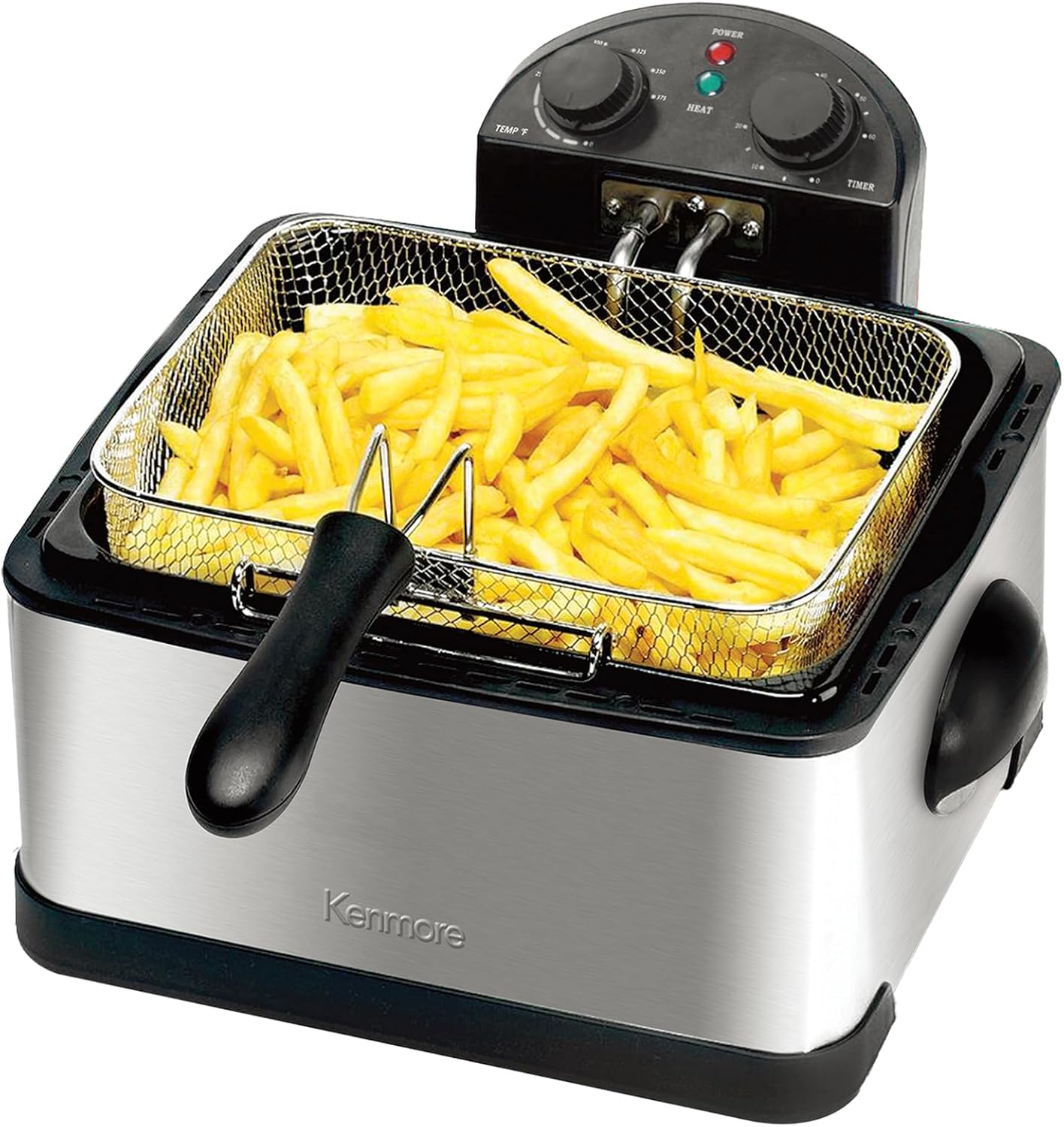 Kenmore Electric Deep Fryer – Grease & Odor Filtration, Simple Temperature Control, Eléctrica Freidoras For Home Use, 3 Baskets For Frying French Fries, Chicken Wing, 4 Liter Capacity Stainless Steel Kenmore Electric Deep Fryer – Grease & Odor Filtration, Simple Temperature Control, Eléctrica Freidoras For Home Use, 3 Baskets For Frying French Fries, Chicken Wing, 4 Liter Capacity Stainless Steel