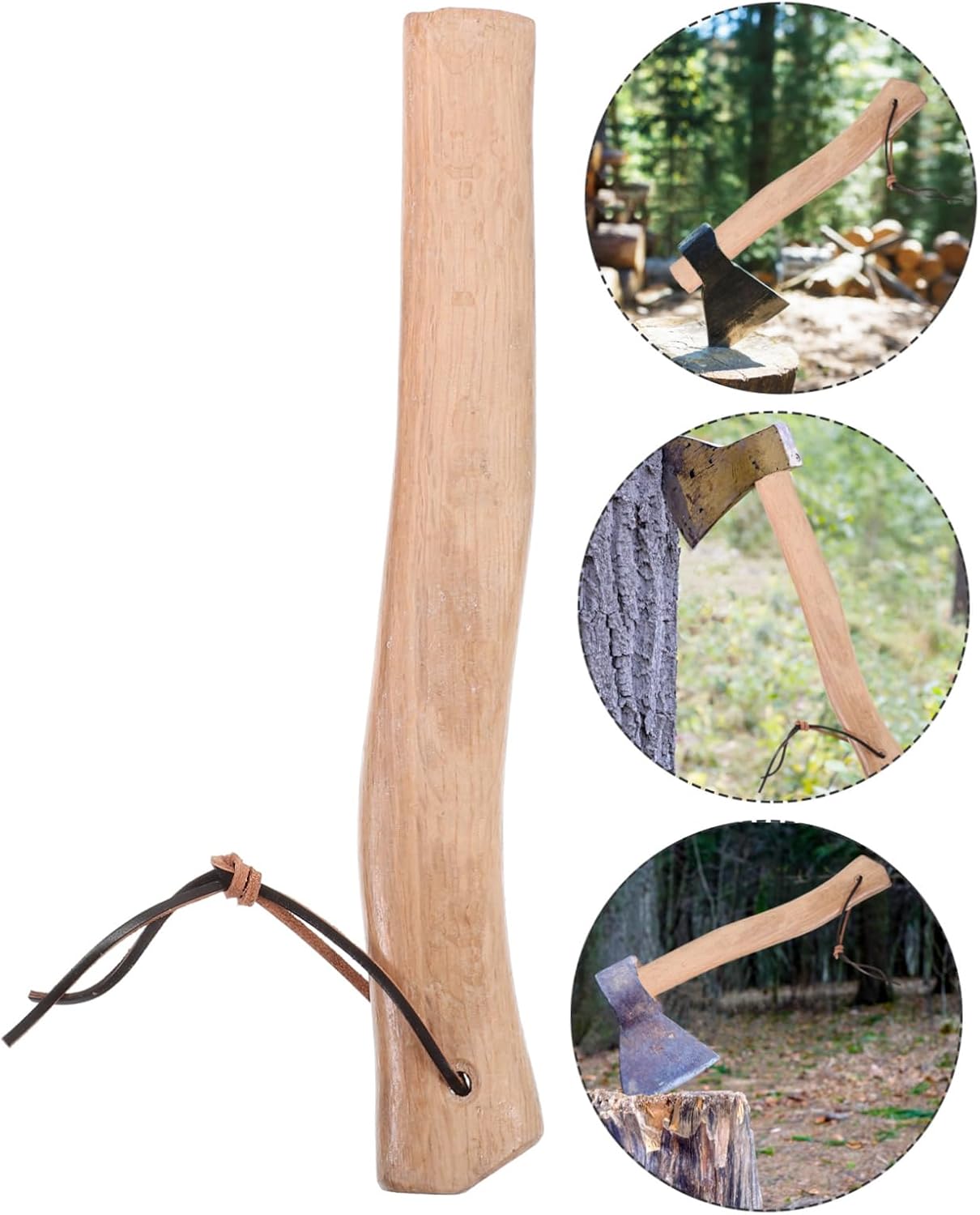 ABOOFAN Replacement Wooden Axe Handle for Camping Hatchet Hardwood Handle with Natural Finish for Outdoor Activities and Tool Replacement