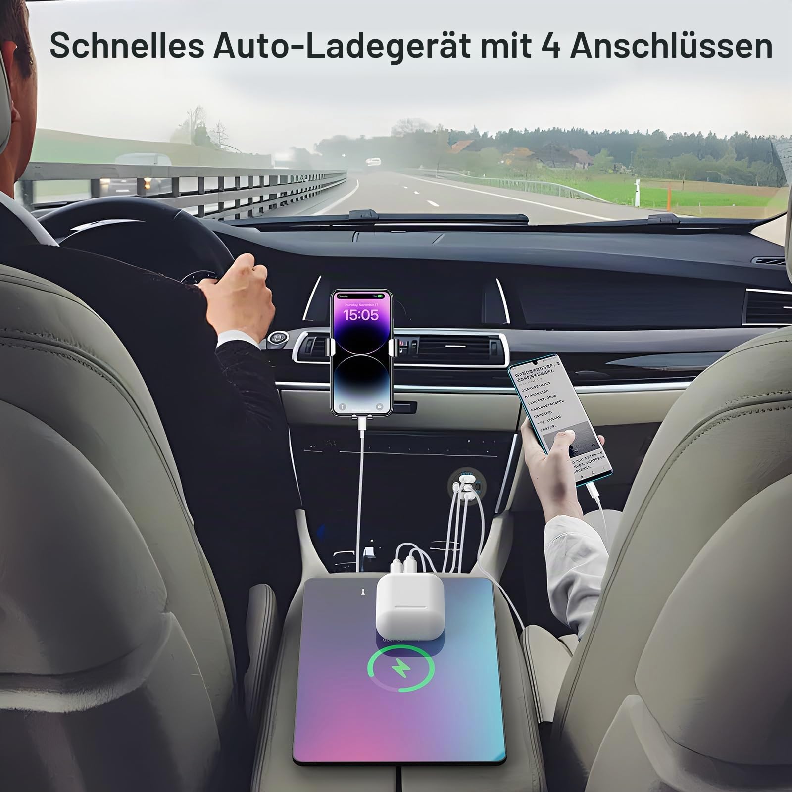 78W 12V USB-Steckdose Auto-Ladegerät, Superschnell Zweifach PD3.0 & QC3.0 Mehrere USB-Anschlüsse für Auto, USB C Zigarettenanzünder-Ersatz 12-Volt-Steckdose Wasserdicht für Marine Boot Motorrad
