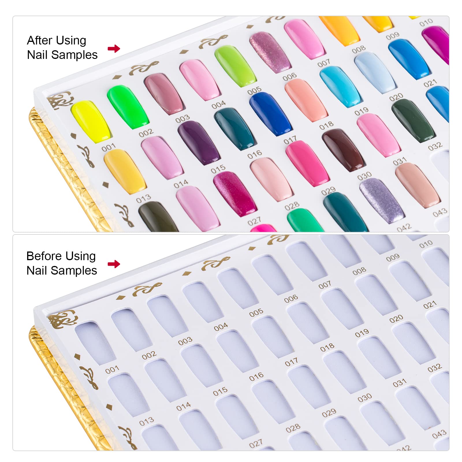 Amazon.com : Acycoin2A Professional 216 Nail Colors Chart (Gold