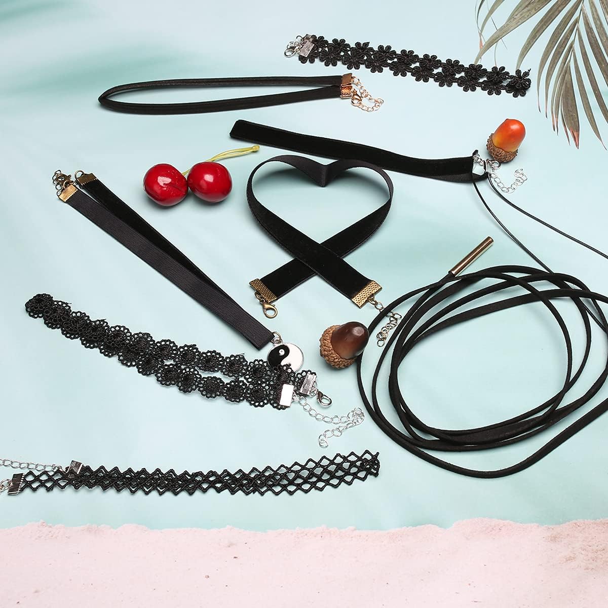 Akstore 8 PCS Velvet Choker Classic Choker Necklace Layered Black Chokers Necklaces Cute Black Velvet Choker Necklace Womens (8): Clothing, Shoes & Jewelry