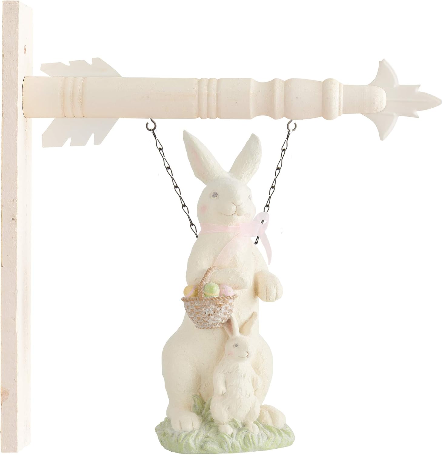 15 Inch White Resin Glittered Bunny Arrow Replacement