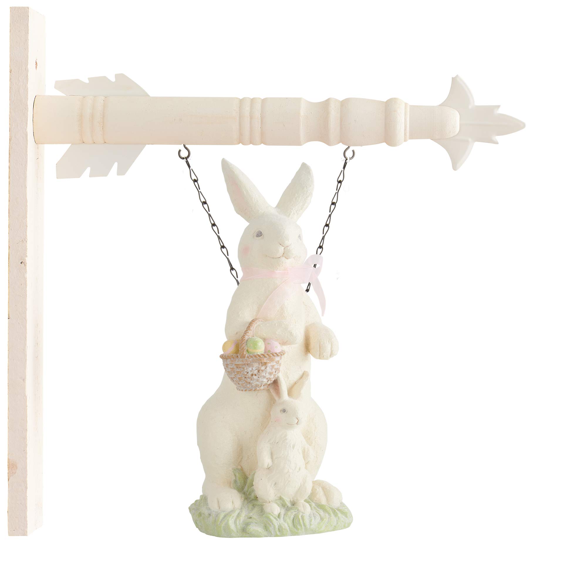 K&K Interiors15 Inch White Resin Glittered Bunny Arrow Replacement