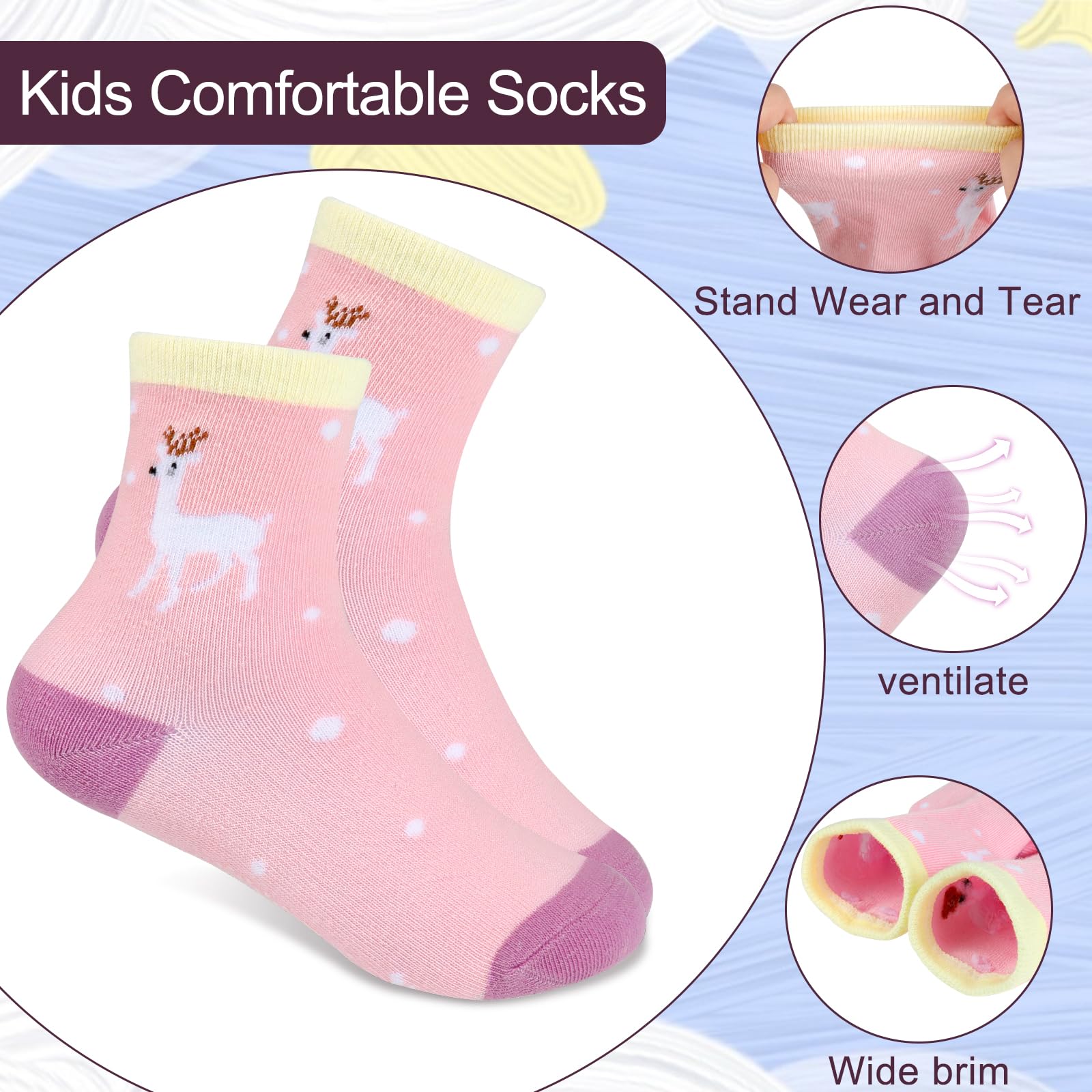 ONESING 12 Pairs Newborn Socks Unisex Baby Socks for Girls Boys, Colorful, S