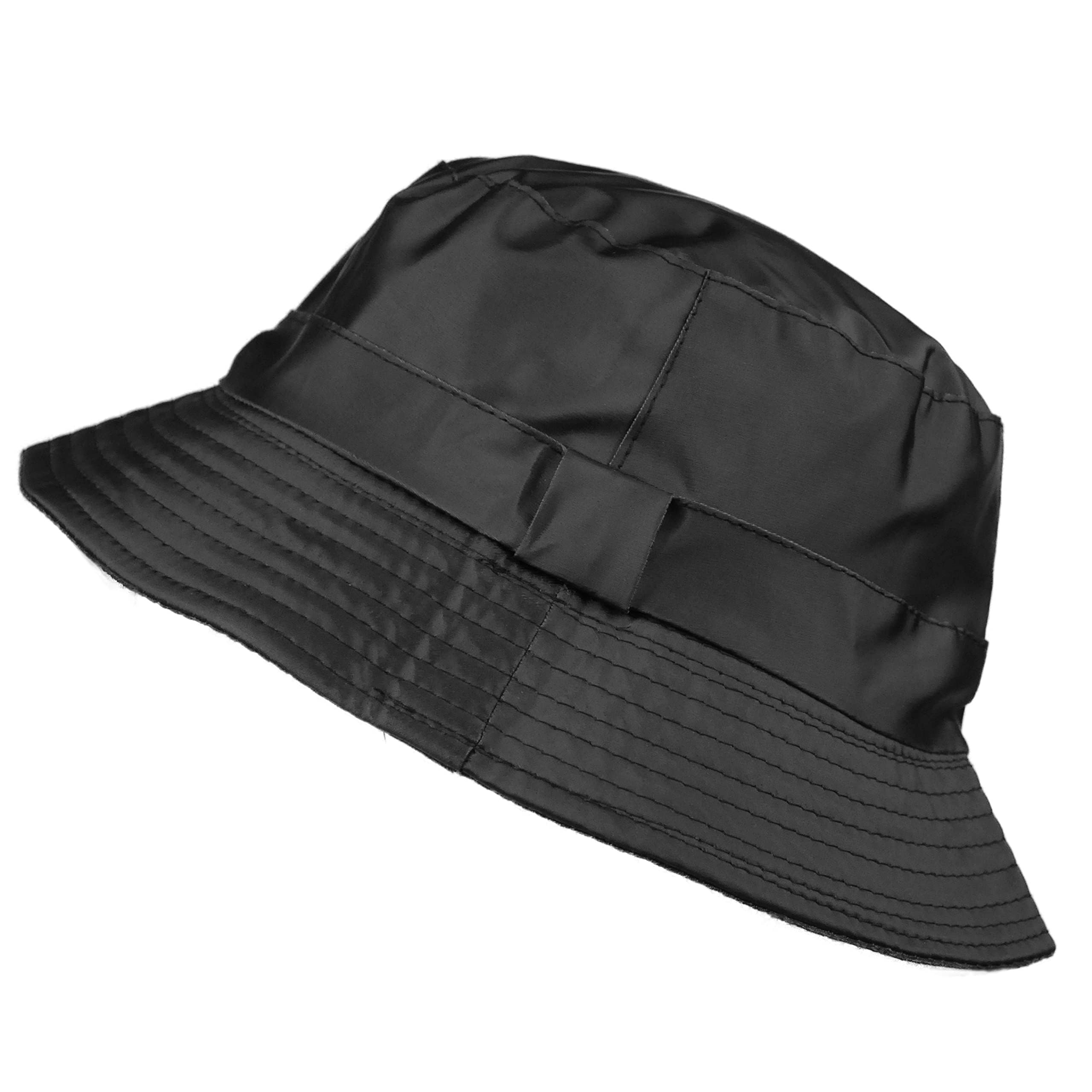Toutacoo Unisex 01-Black Size M Bucket Rain Hat - (Black Size M)