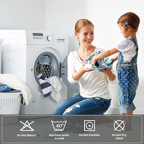 Miniatura 8 de Juego de edredón tamaño King, 7 piezas de cama en una bolsa, juegos de ropa de cama con edredón ligero acolchado suave para todas las estaciones,