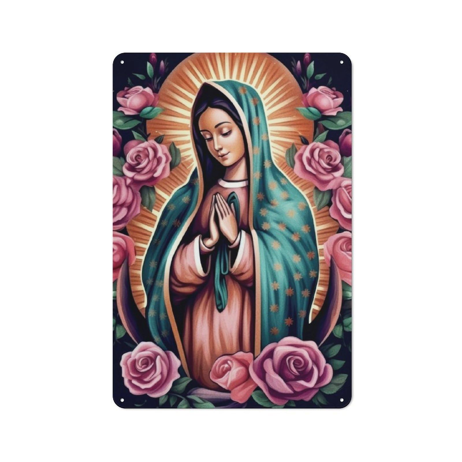 Junmoney Religion Poster2 Guadalupe For Lounge Or Reading Corner, Rustic Tin Sign 30X20cm, For Home Interiors, Feature Walls And Decorative Displays