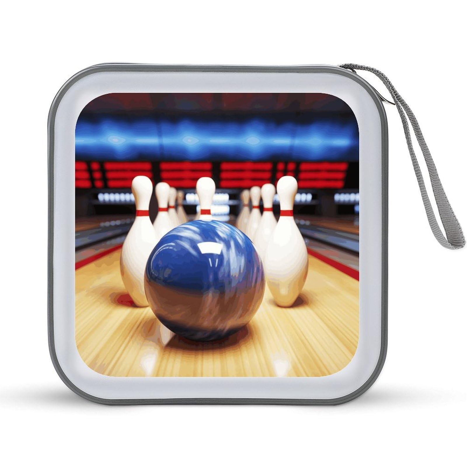 VstaDank Bowling CD Case DVD Holder Storage Portable Carrying Binder Holder Wallet Large Storage Disc Wallet Bag Hard Plastic DVD Disc Cases Large Media Binder 40 Capacity