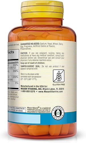 Miniatura 3 de MASON NATURAL Vitamina E, C y A (Beta Caroteno) - Fórmula antioxidante de alta potencia para combatir los radicales libres y apoyar la salud en