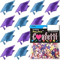 Vista 138 de Confeti Grad Cap Negro, Púrpura Combo - 2 bolsas de media onza (1 oz) (8400/8412)