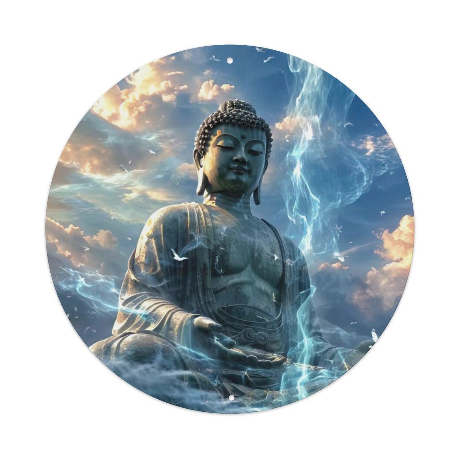 Buddhism Monks And Buddhas on The Clouds Metal Tin Sign