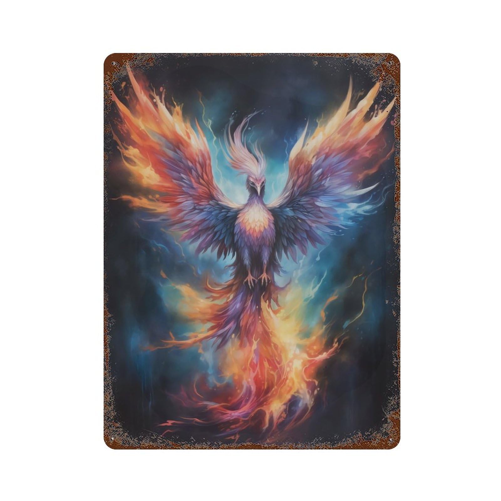 Phoenix Decorative Tin Sign 15.7"x11.8", for Bistro, Counter And Cafe Decor, Retro Wall Decor