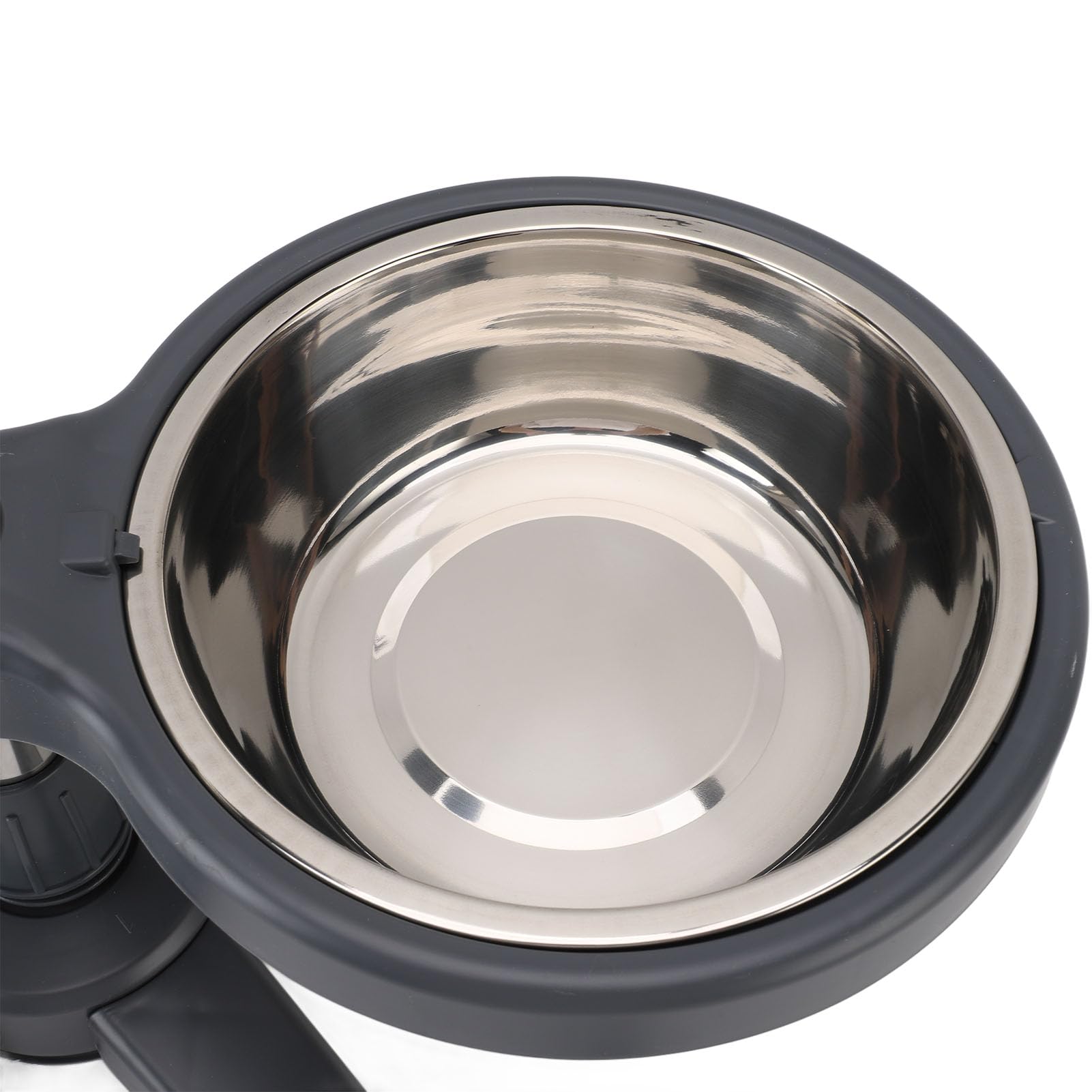 Ciotole per Gatti Rialzate Regolabili Ciotola per Cibo per Cani Rialzata in Acciaio Inossidabile con Doppia Base Antiscivolo, Stazione di Alimentazione per Animali Domestici Regolabile in