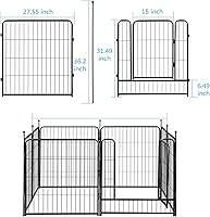 Vista 3 de Corralito portátil para perros, valla de ejercicio de metal resistente para mascotas, corral para interiores y exteriores, corral para mascotas