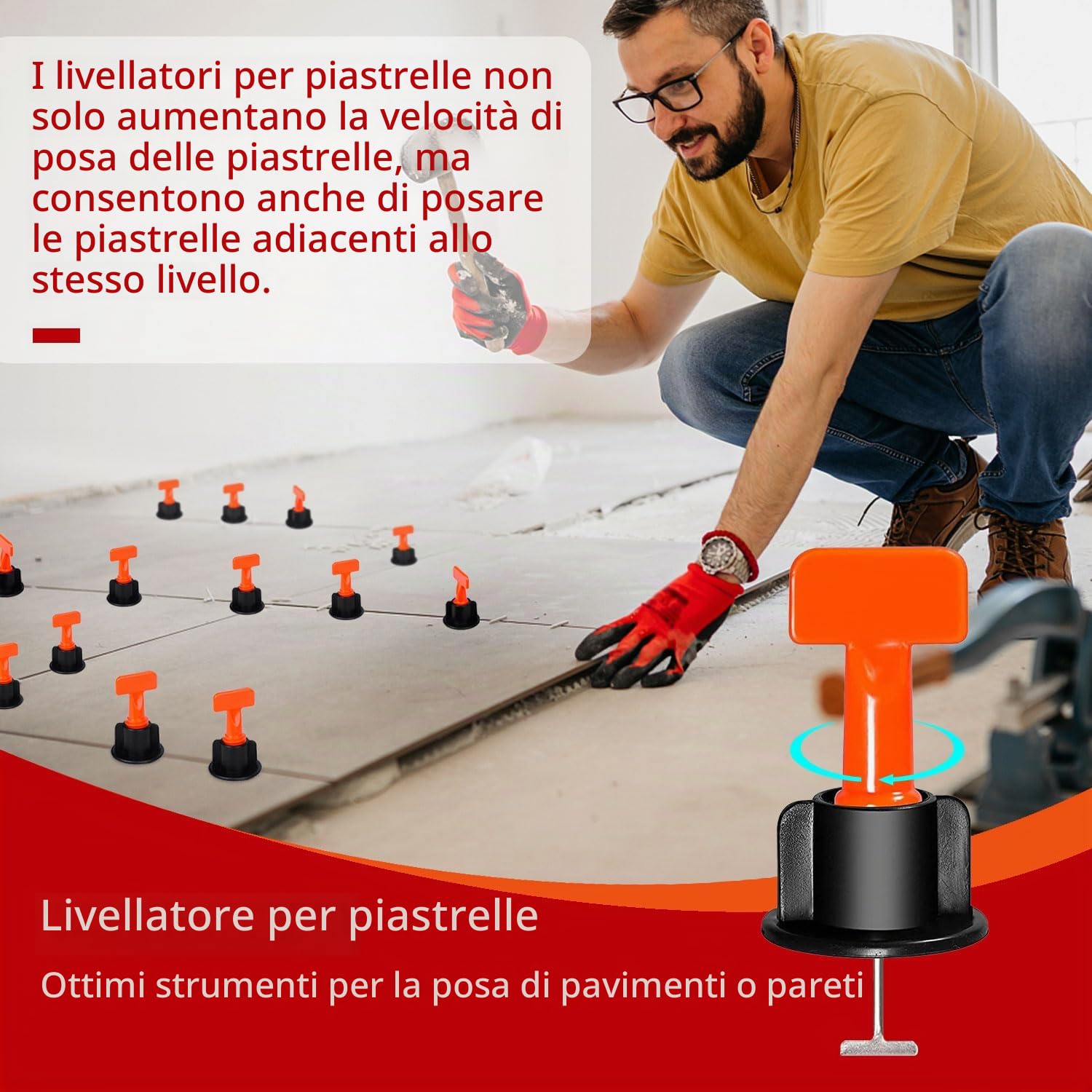 1104 pezzi Distanziatori per Piastrelle Livellatori per Piastrelle Cunei | per Piastrelle con Croci di Piastrelle 2 mm e 3 mm Chiave per piastrelle per Piastrelle da Parete e Pavimento Riutilizzabile