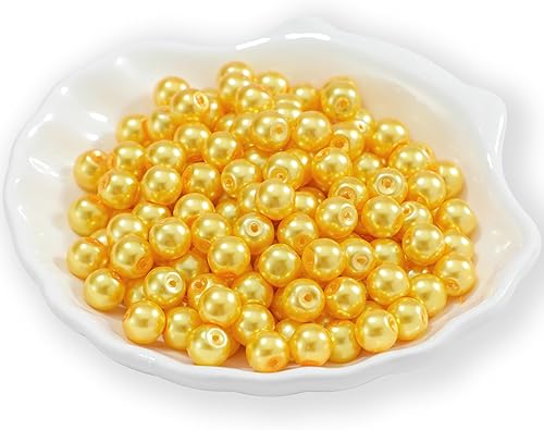 200 cuentas de perlas de cristal, perlas de imitación, redondas, checas, diminutas de satén, espaciadoras sueltas a granel con agujeros, hechas a