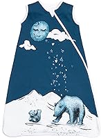 Vista 5 de JumpOff Jo - Saco de dormir para bebé de diseño prémium - Manta 100% algodón, fácil cambio de pañales, saco sin mangas para envolver - Sirena luz