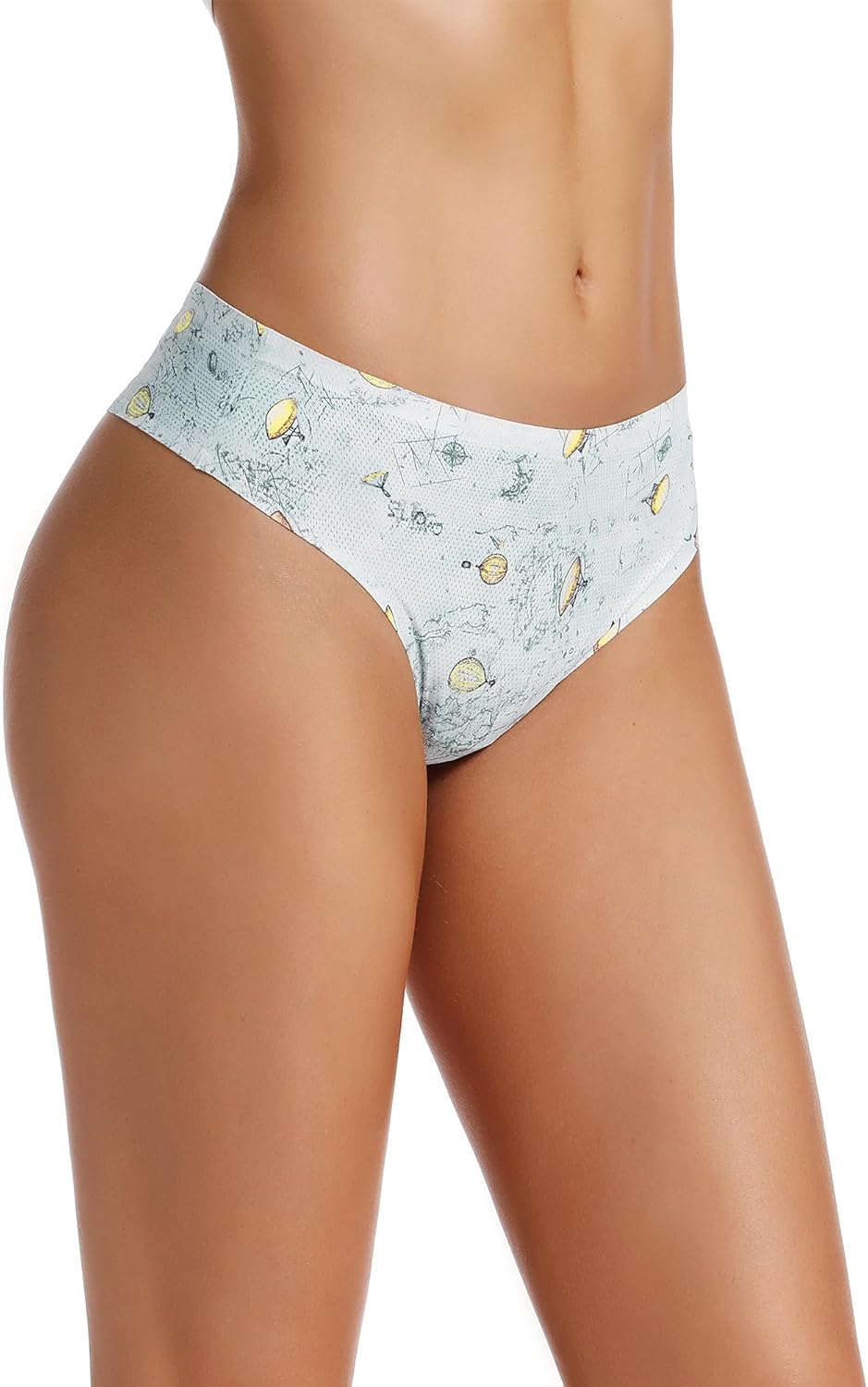 voenxe Seamless Women Underwear Thongs,High Waisted No Show Ladies Panties,Breathable Comfy Active Hi Rise Cut Undies,5-Pack - Image 2