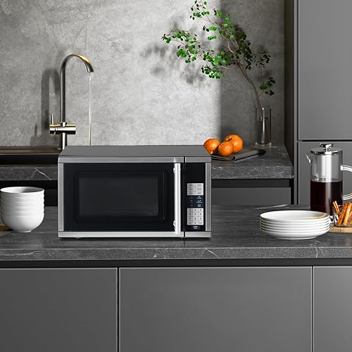 Miniatura 7 de Hornos microondas para encimera de 0.7 pies cúbicos, horno microondas de 700 vatios con iluminación LED, plato giratorio y bloqueo para niños,