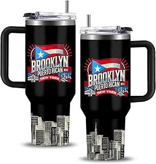Puerto Rico Stainless Steel Vacuum Insulated Tumbler with Lid and Straw 40oz Double Wall Coffee Cup Travel Mug Puerto Rico Souvenirs Gifts for women and men