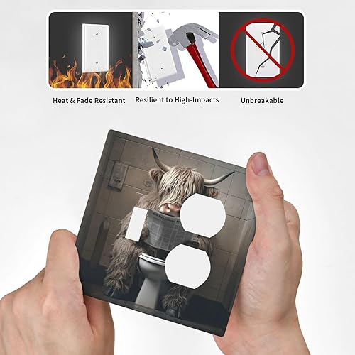 Vista 14 de Cubiertas decorativas de salida de estrella de mar playera, tablero de madera azul de concha de mar de 1 banda, decoración individual GFCI, placa