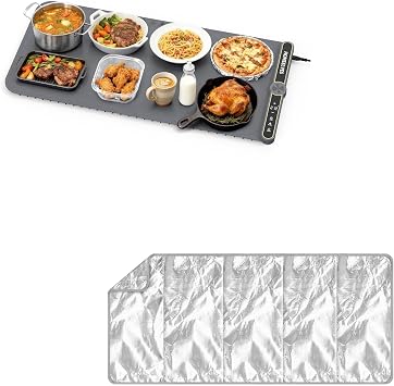Warming Mat for Food 32"x15" with Heat Resistant Mat 35.4"x15.7"
